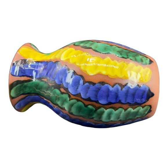 Large Talavera Tonala Vase Vessel Multicolor Pottery Signed F Guerrero G Mexico - Picture 6 of 15